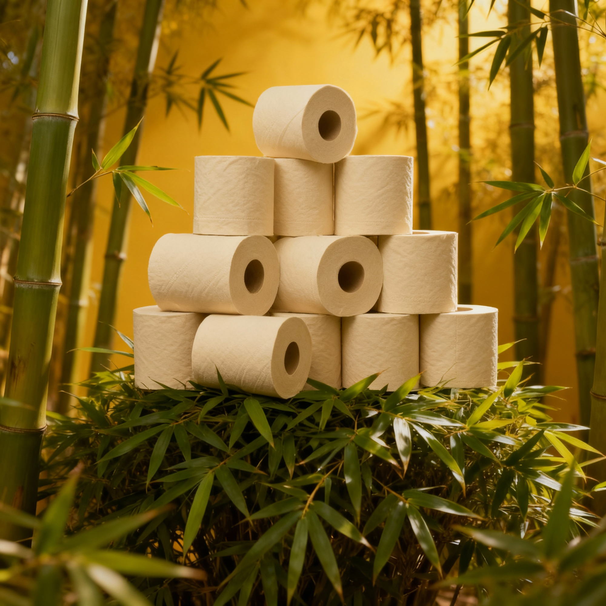 12 Pack, 100% Unbleached Bamboo Toilet Paper