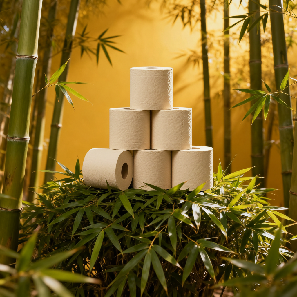 6 Pack, 100% Unbleached Bamboo Toilet Paper